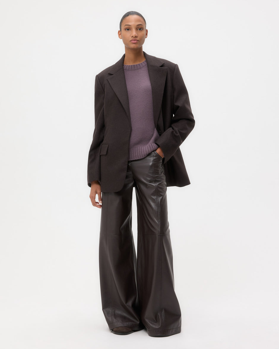 TWP Chocolate Jillian Blazer in Wool Cashmere Flannel view 4