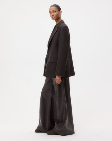 TWP Chocolate Jillian Blazer in Wool Cashmere Flannel view 5