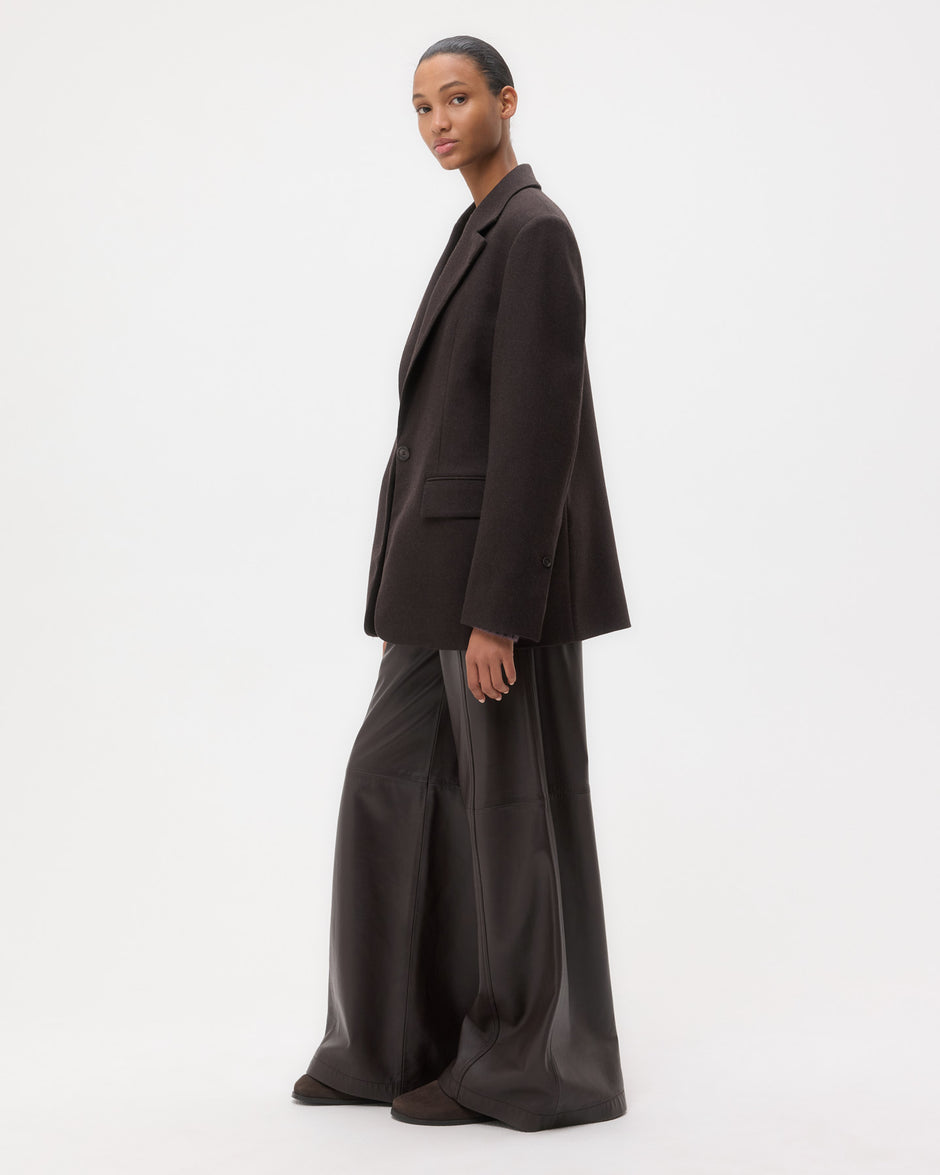TWP Chocolate Jillian Blazer in Wool Cashmere Flannel view 5