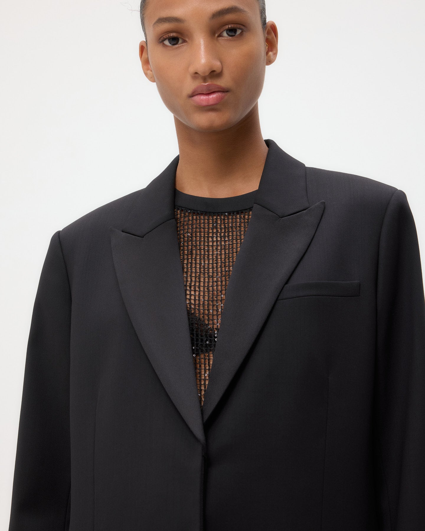 TWP Black Sweet Pea Blazer with Tux in Tux Wool Suiting view 2