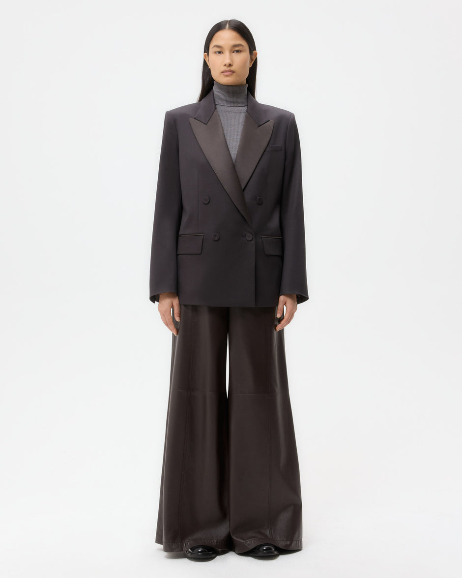 TWP Black Harper Blazer in Tux Wool Suiting view 6