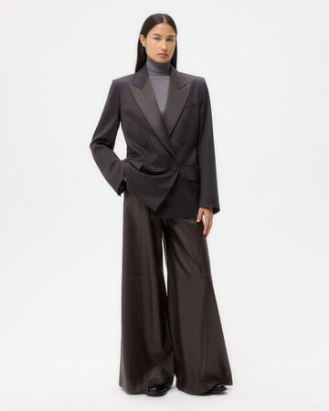 TWP Black Harper Blazer in Tux Wool Suiting view 1