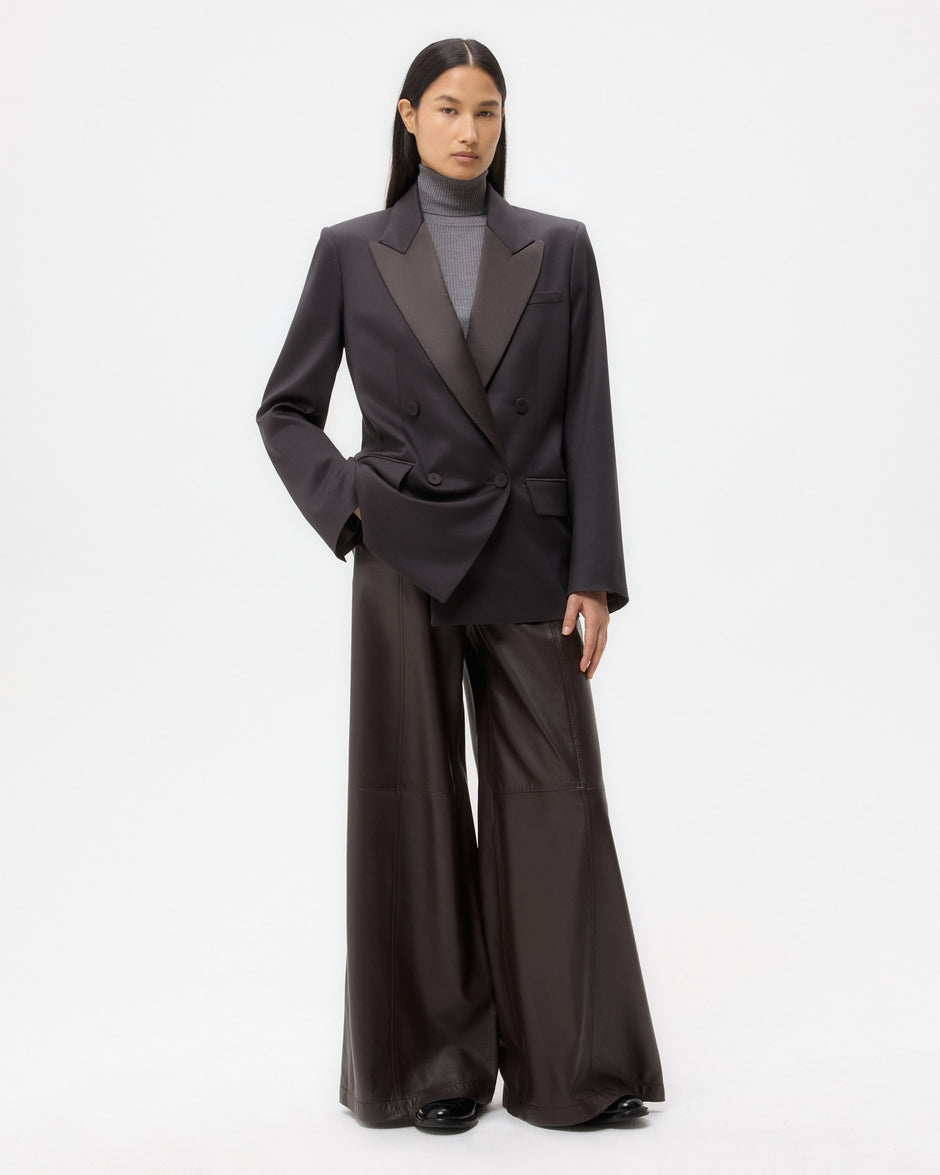 TWP Black Harper Blazer in Tux Wool Suiting view 1