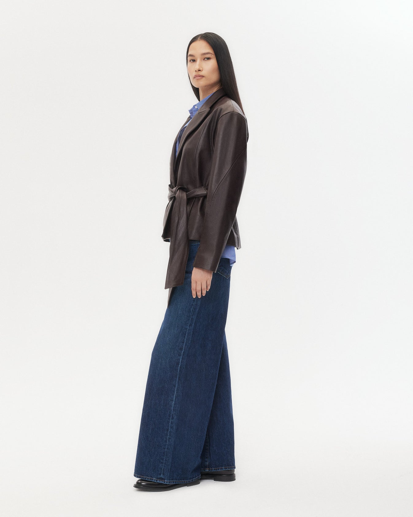 TWP Chocolate Andie Jacket in Leather view 4