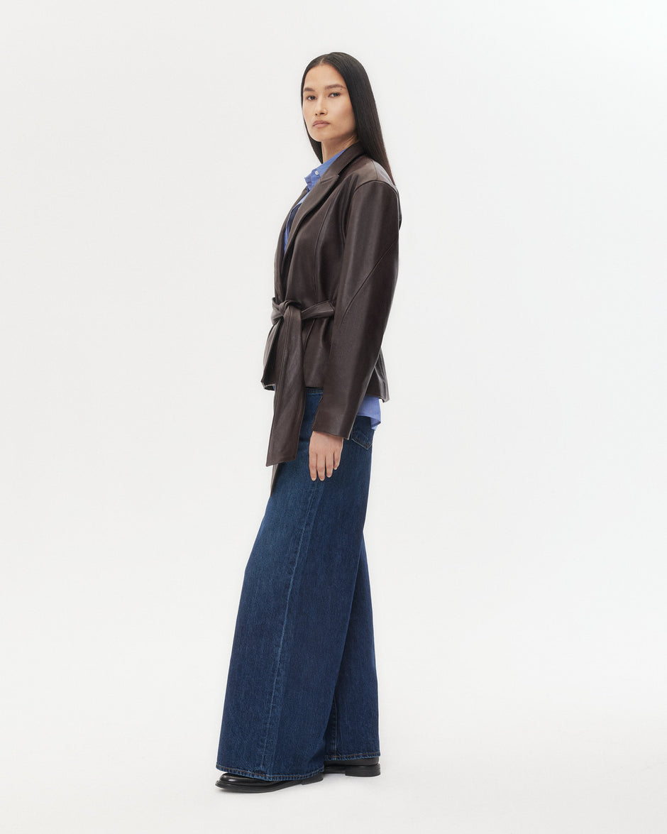 TWP Chocolate Andie Jacket in Leather view 4