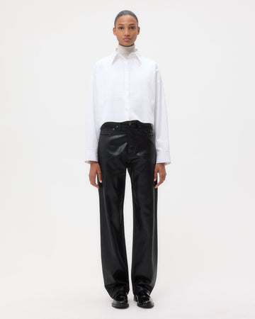 TWP Black Kent St. Jean in Coated Denim view 4
