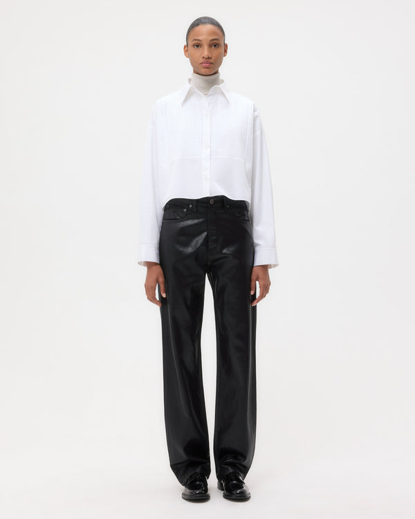 TWP Black Kent St. Jean in Coated Denim view 4