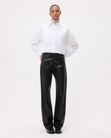 TWP Black Kent St. Jean in Coated Denim view 6