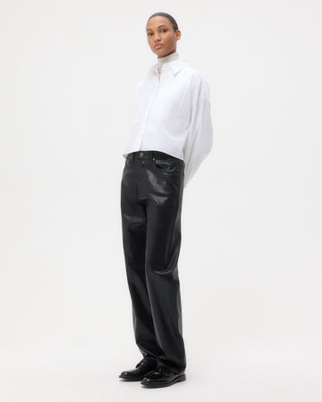 TWP Black Kent St. Jean in Coated Denim view 1