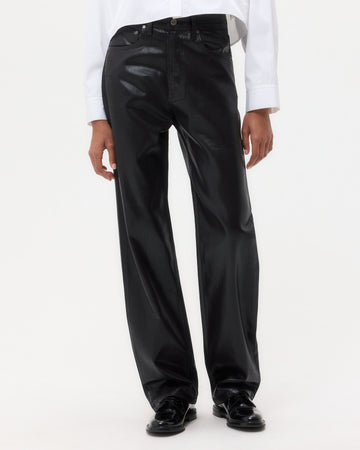 TWP Black Kent St. Jean in Coated Denim view 2