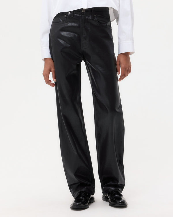 TWP Black Kent St. Jean in Coated Denim view 2
