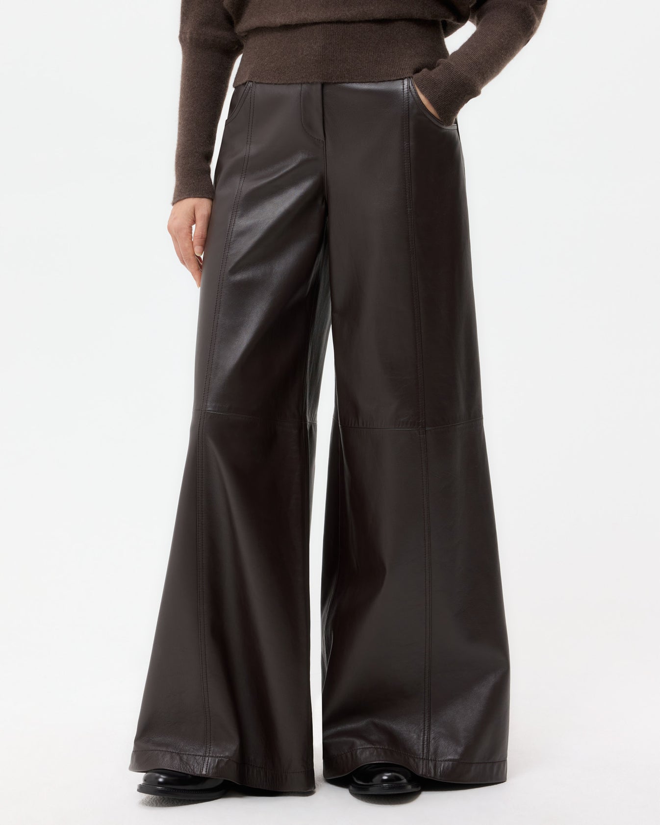 TWP Chocolate Demie Pant in Nappa Leather view 2