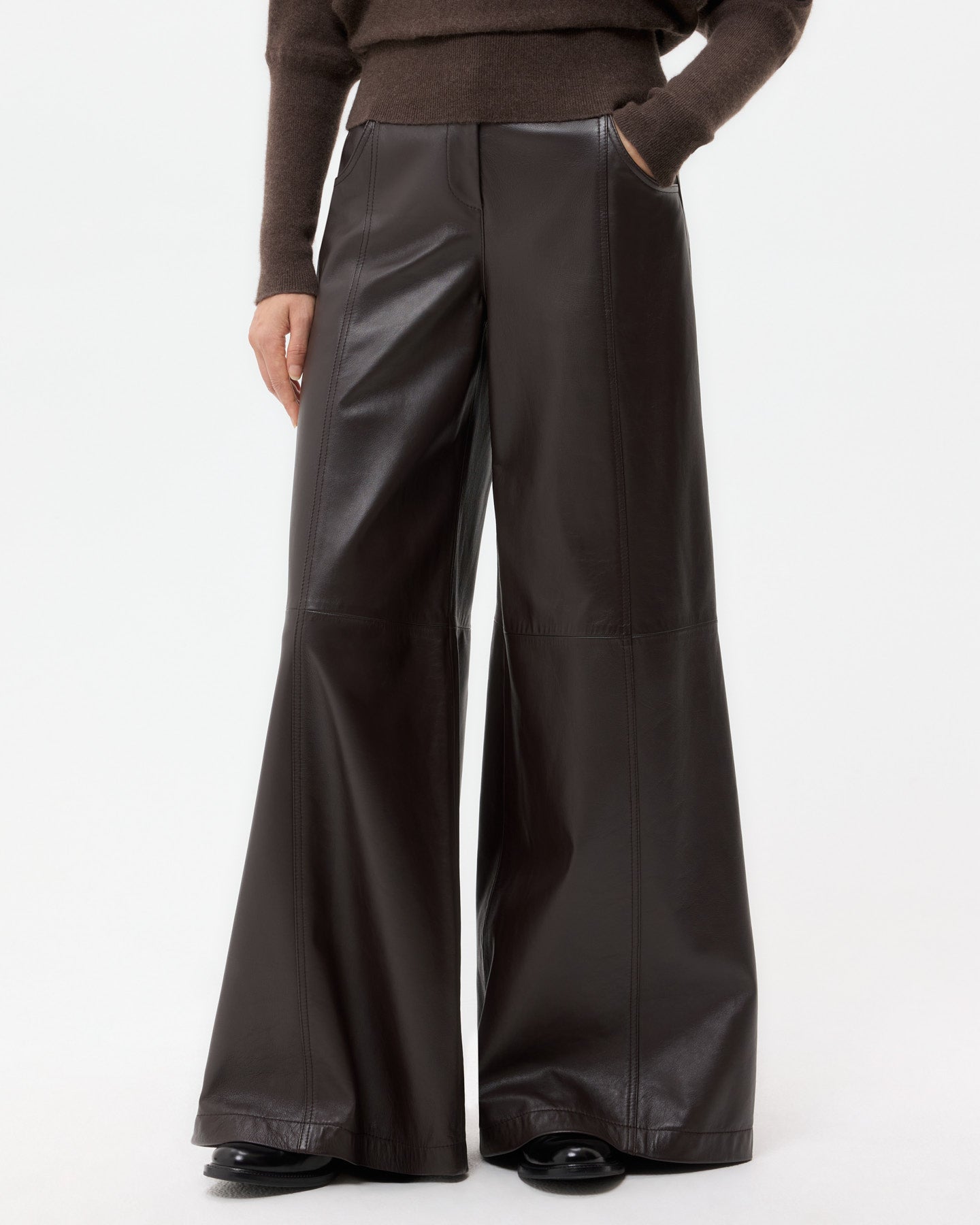 TWP Chocolate Demie Pant in Nappa Leather view 2