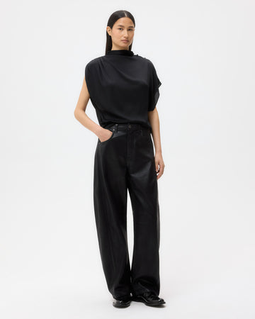 TWP Black Beryl Pant in Coated Denim view 3