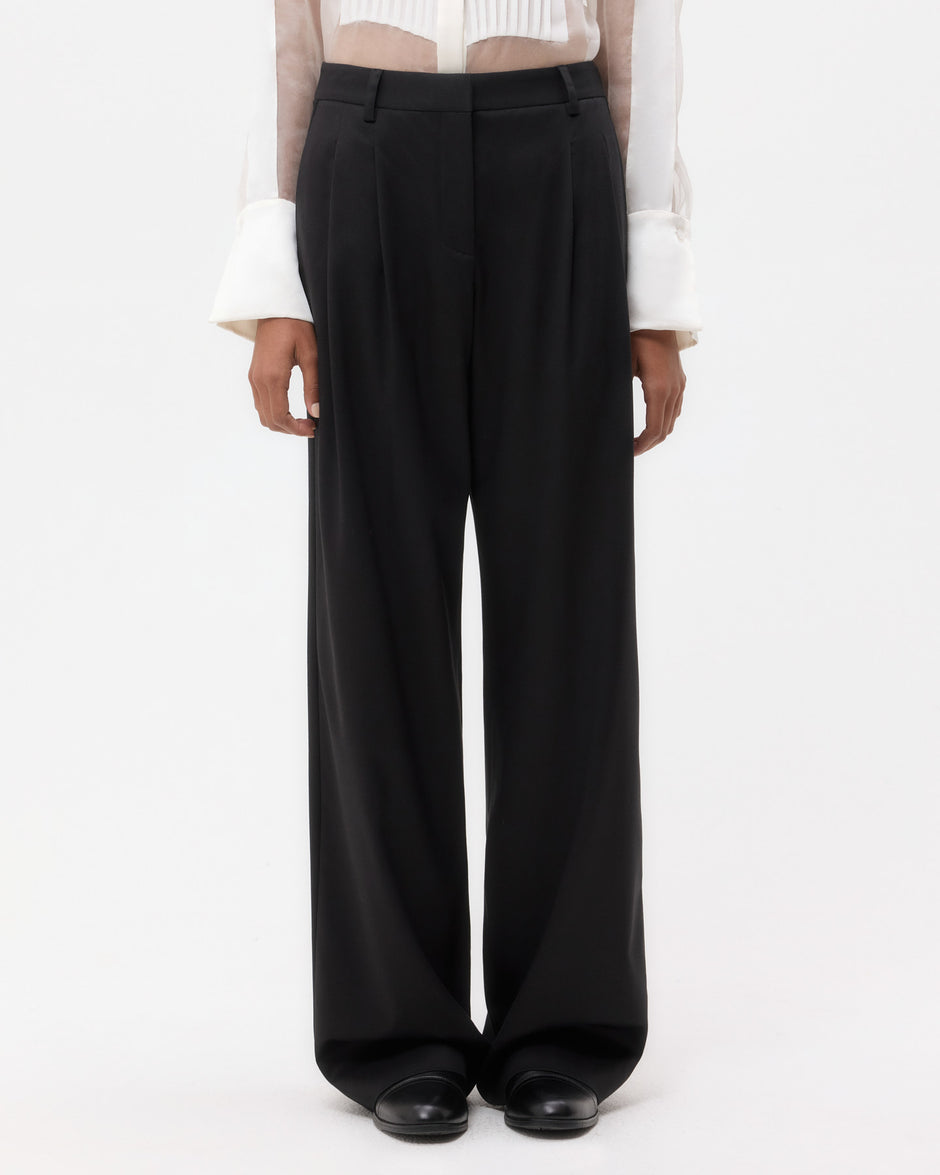 TWP Black Sulli Pant with Tux in Tux Wool Suiting view 1
