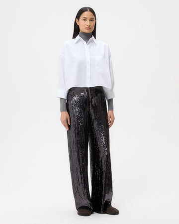 TWP Dark chocolate Adieu For Now Pant in Fishscale Sequins view 3