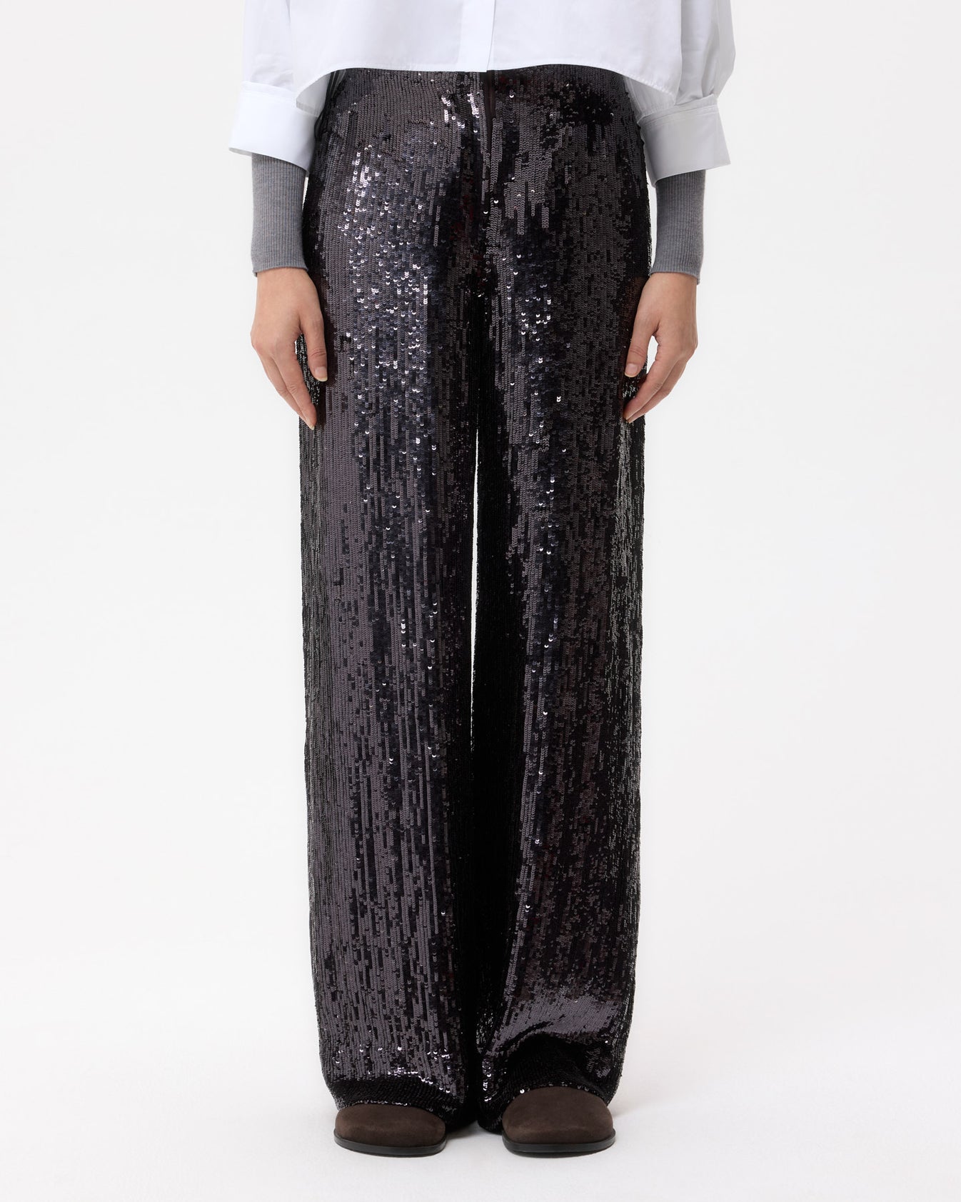 TWP Dark chocolate Adieu For Now Pant in Fishscale Sequins view 1