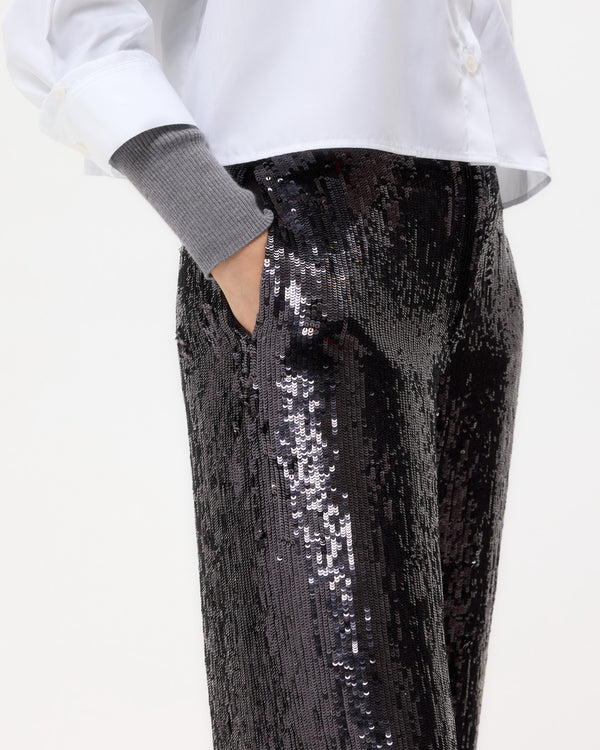 TWP Dark chocolate Adieu For Now Pant in Fishscale Sequins view 2