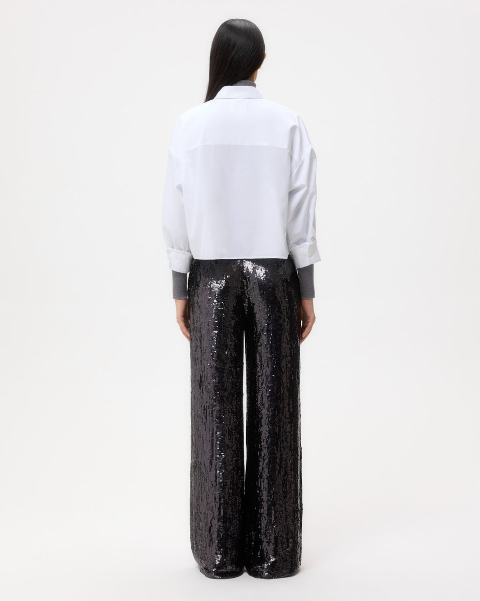 TWP Dark chocolate Adieu For Now Pant in Fishscale Sequins view 5