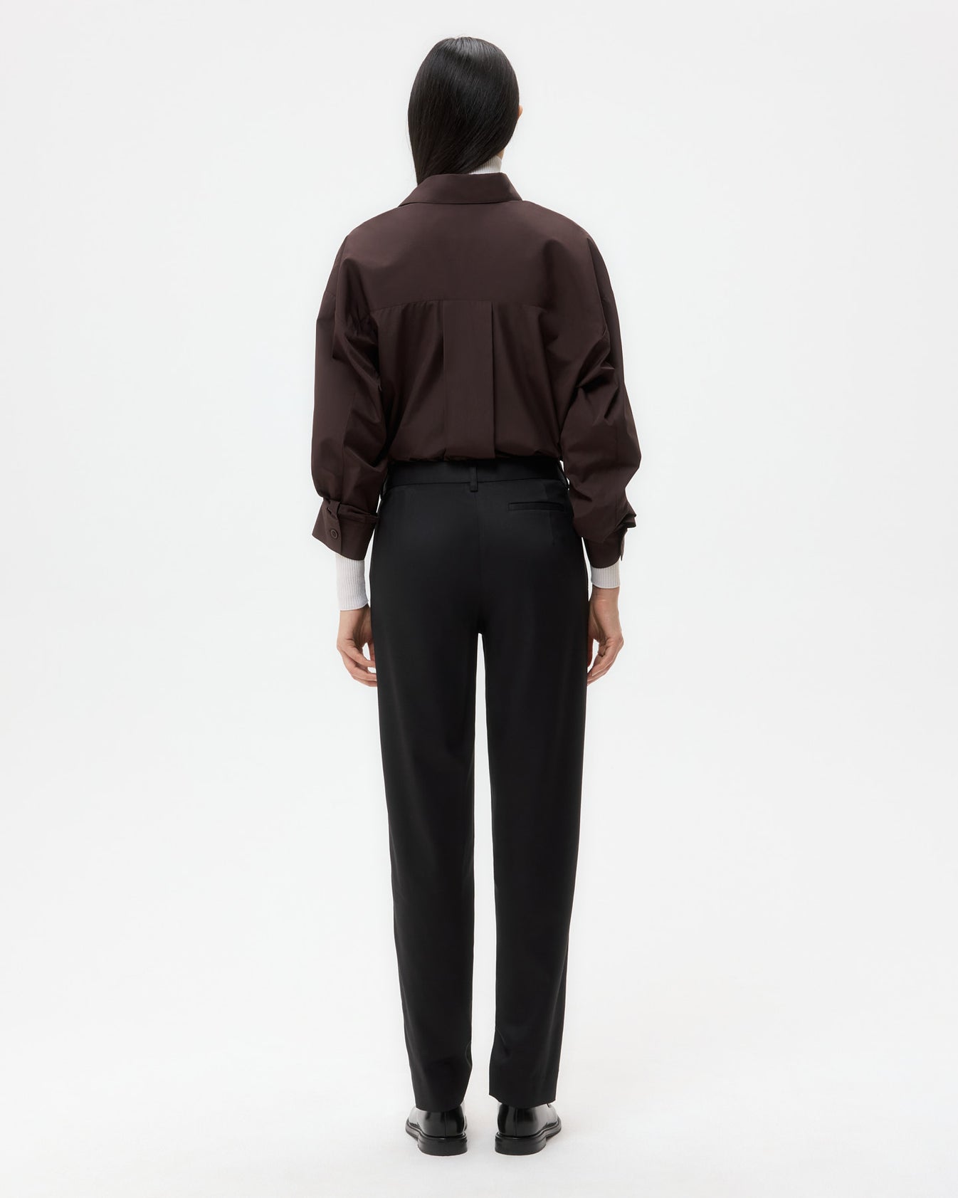 TWP Black Harrison Pant in Tux Wool Suiting view 4