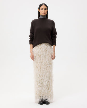 TWP Ivory Light As A Feather Skirt in Feathers view 6