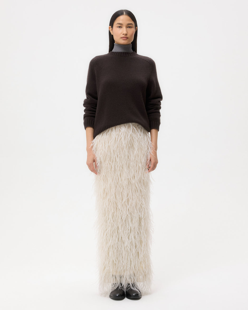 TWP Ivory Light As A Feather Skirt in Feathers view 6