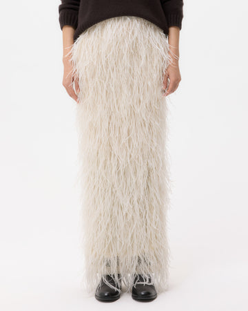 TWP Ivory Light As A Feather Skirt in Feathers view 2