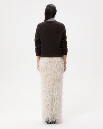 TWP Ivory Light As A Feather Skirt in Feathers view 5