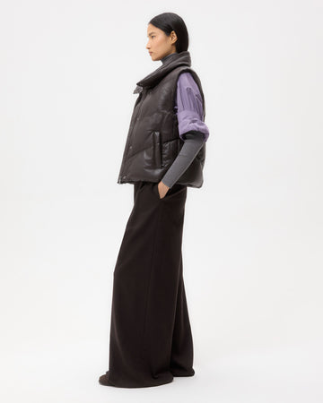 TWP Chocolate Puffer Vest in Nappa Leather view 4