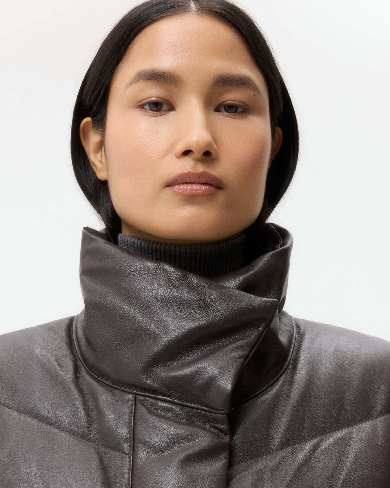 TWP Chocolate Puffer Vest in Nappa Leather view 2