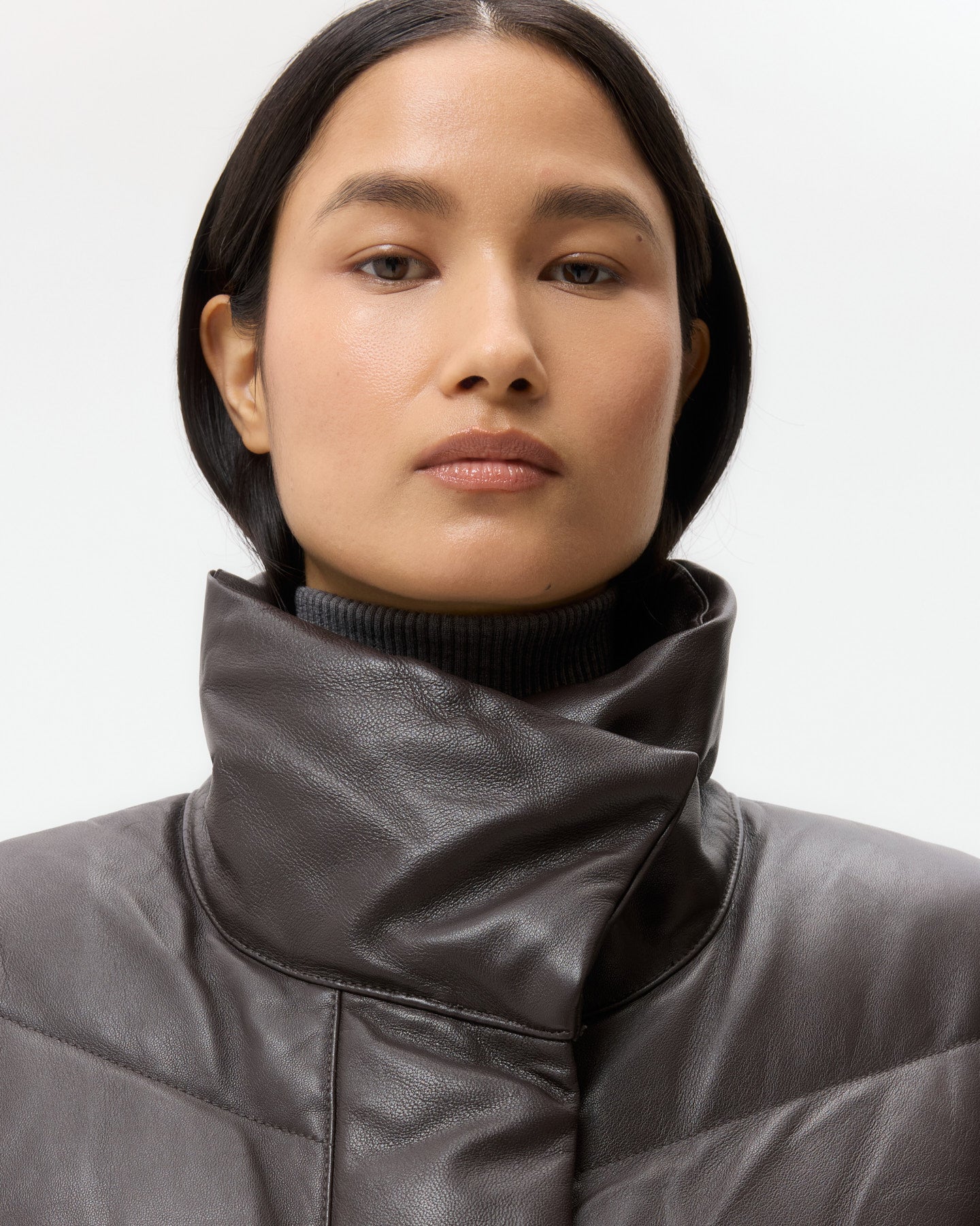 TWP Chocolate Puffer Vest in Nappa Leather view 2