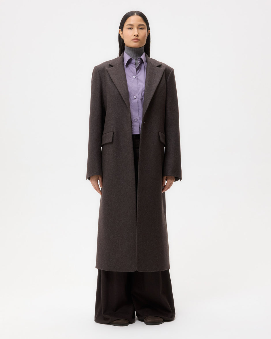 TWP Mustang melange Mattie Coat in Melange Twill Coating view 1