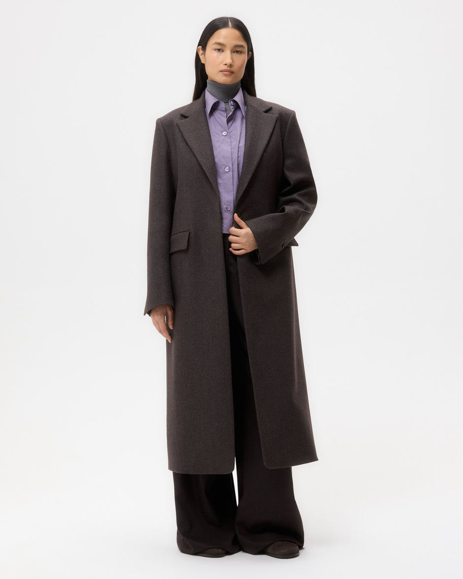 TWP Mustang melange Mattie Coat in Melange Twill Coating view 2