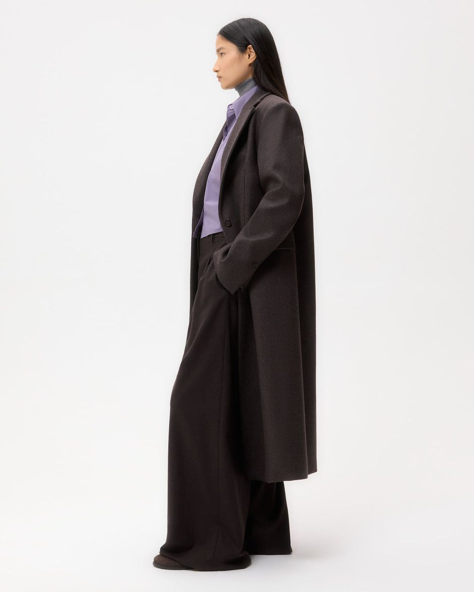 TWP Mustang melange Mattie Coat in Melange Twill Coating view 3