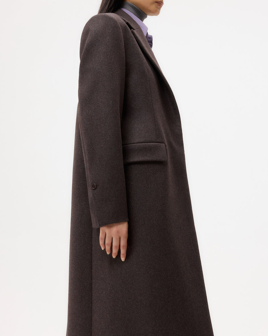 TWP Mustang melange Mattie Coat in Melange Twill Coating view 4