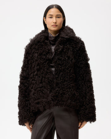 TWP After dark Sylvia Jacket in Curly Hair Shearling view 2