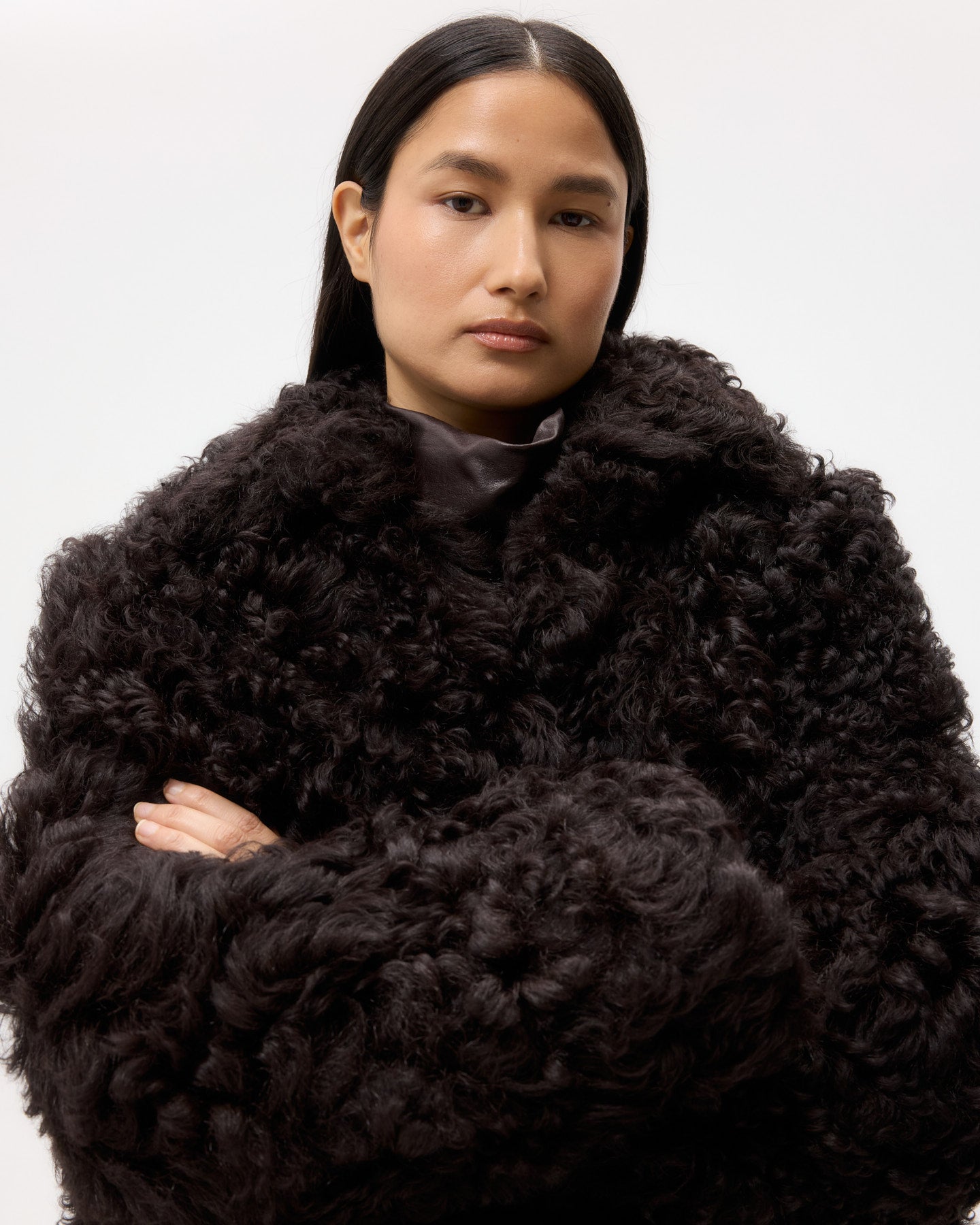 TWP After dark Sylvia Jacket in Curly Hair Shearling view 1