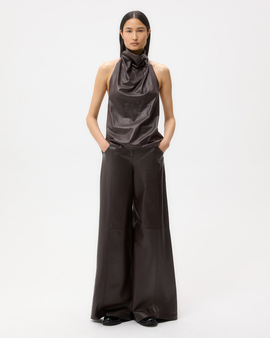 TWP After dark Friday Night Top in Paper Leather view 3