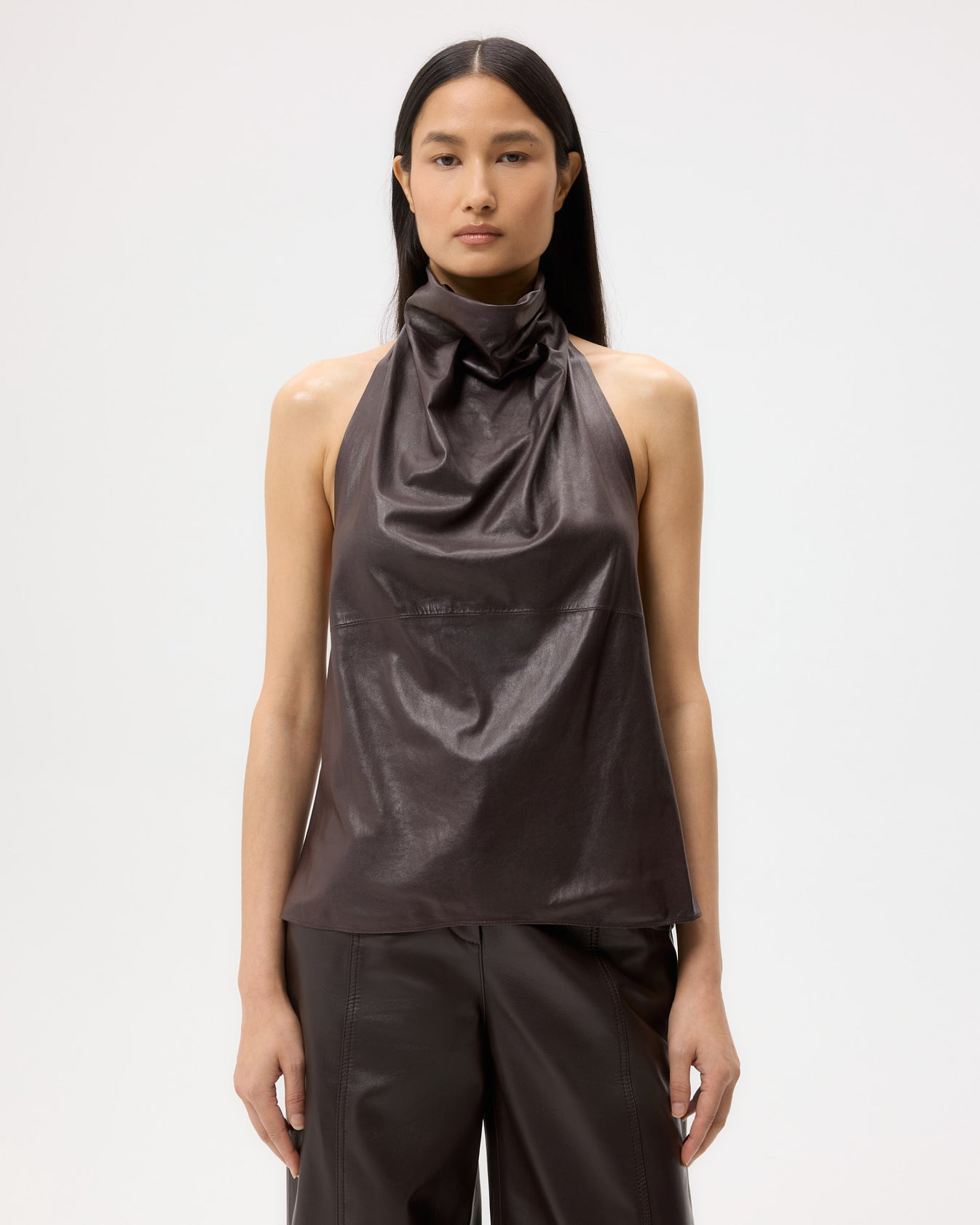 TWP After dark Friday Night Top in Paper Leather view 2