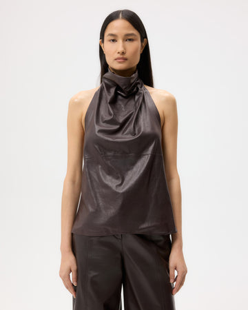 TWP After dark Friday Night Top in Paper Leather view 2