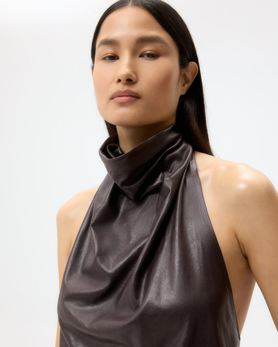 TWP After dark Friday Night Top in Paper Leather view 1