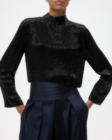TWP Black Reversible Topper in Crystals view 2