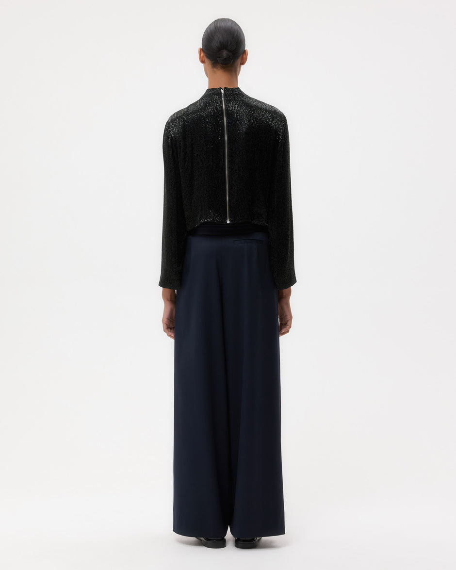 TWP Black Reversible Topper in Crystals view 5