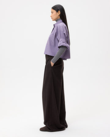 TWP Black plum Next Ex Shirt in Super Compact Poplin view 4