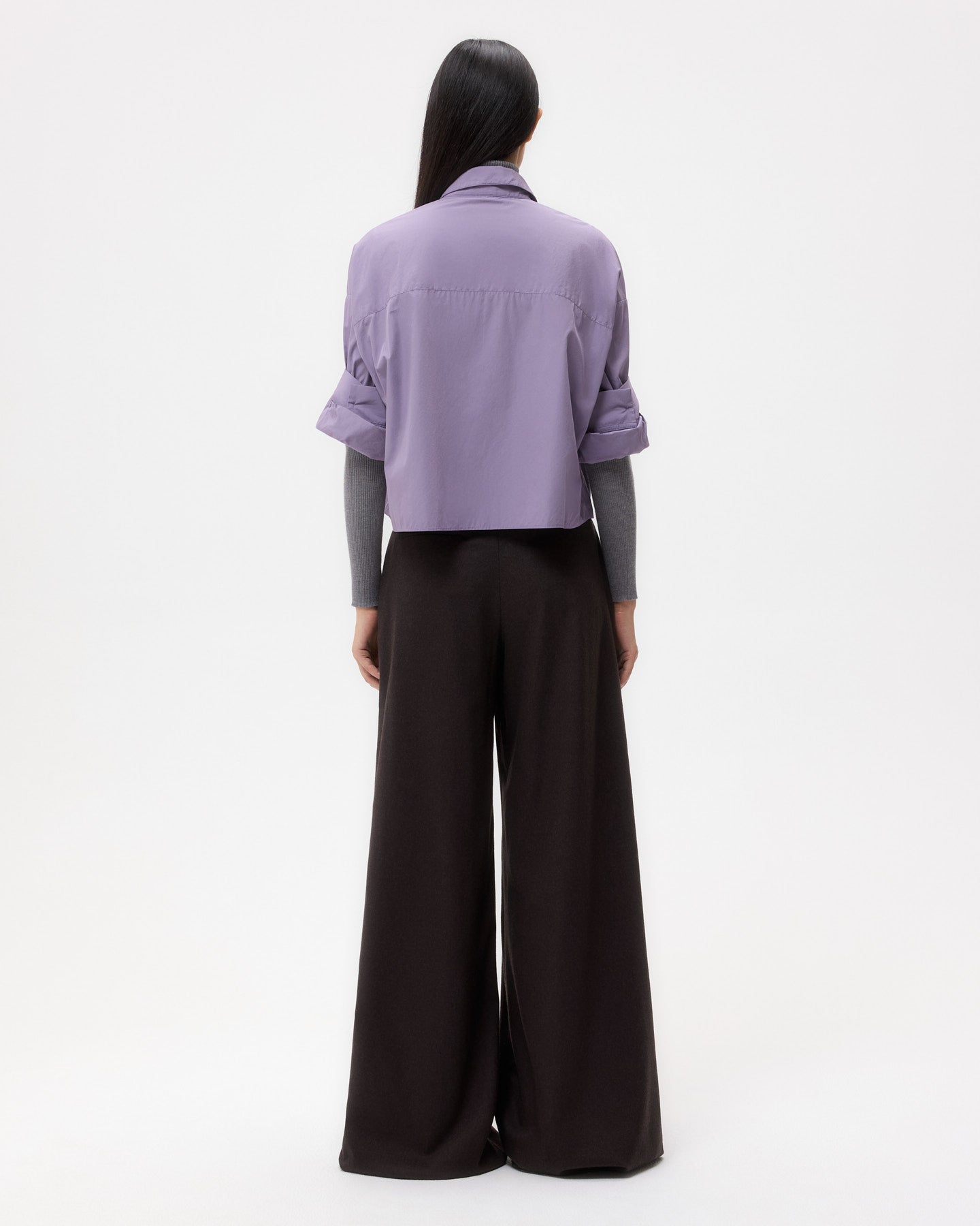 TWP Black plum Next Ex Shirt in Super Compact Poplin view 5