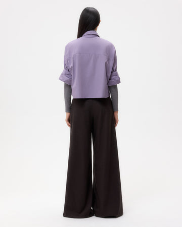TWP Black plum Next Ex Shirt in Super Compact Poplin view 5