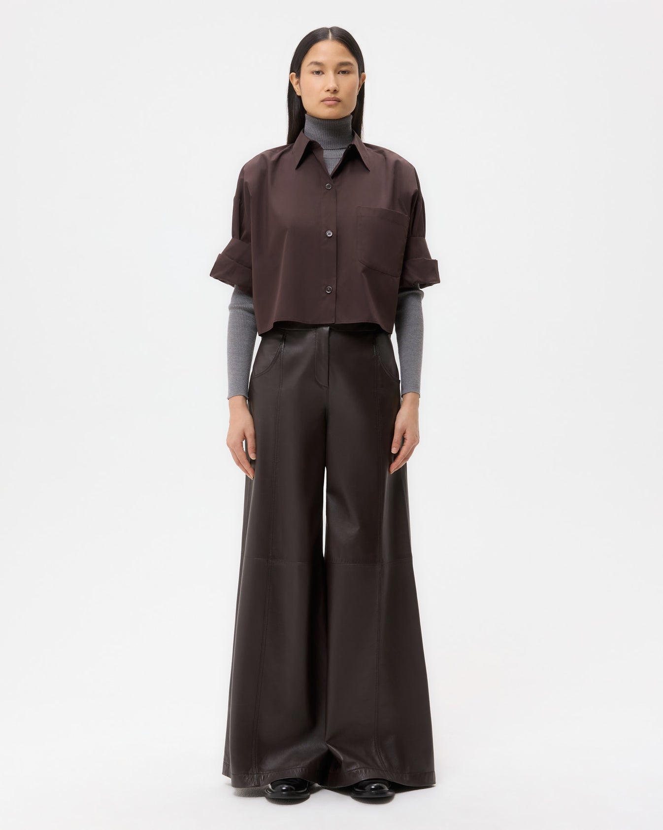 TWP Chocolate Next Ex Shirt in Super Compact Poplin view 6