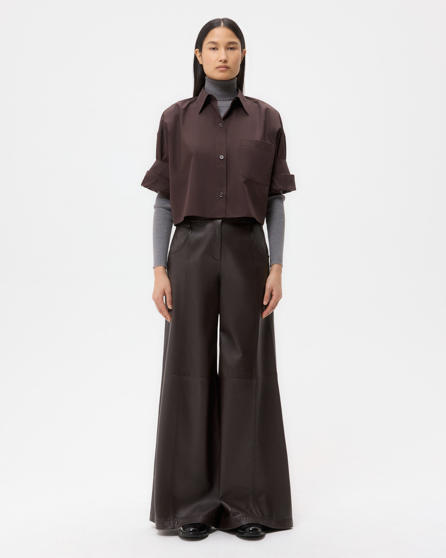 TWP Chocolate Next Ex Shirt in Super Compact Poplin view 6