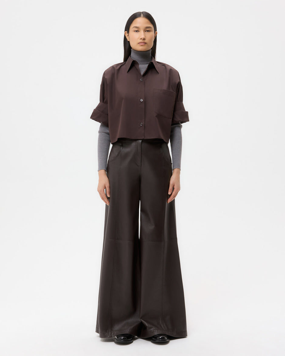 TWP Chocolate Next Ex Shirt in Super Compact Poplin view 6