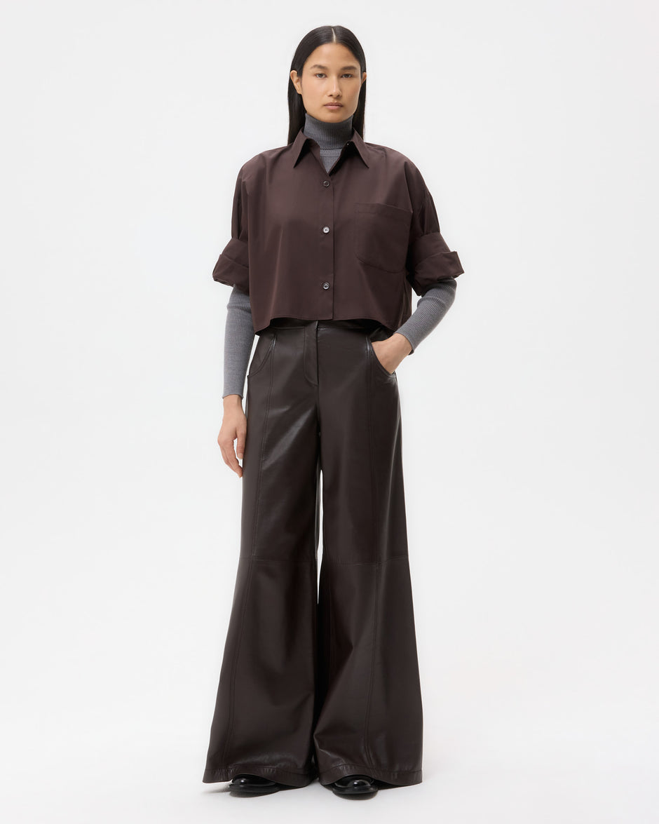TWP Chocolate Next Ex Shirt in Super Compact Poplin view 3